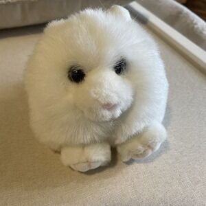 Vintage Swibco Puffkins Paws The White Kitty Cat Fluffy Beanbag Plush Toy 4" EUC